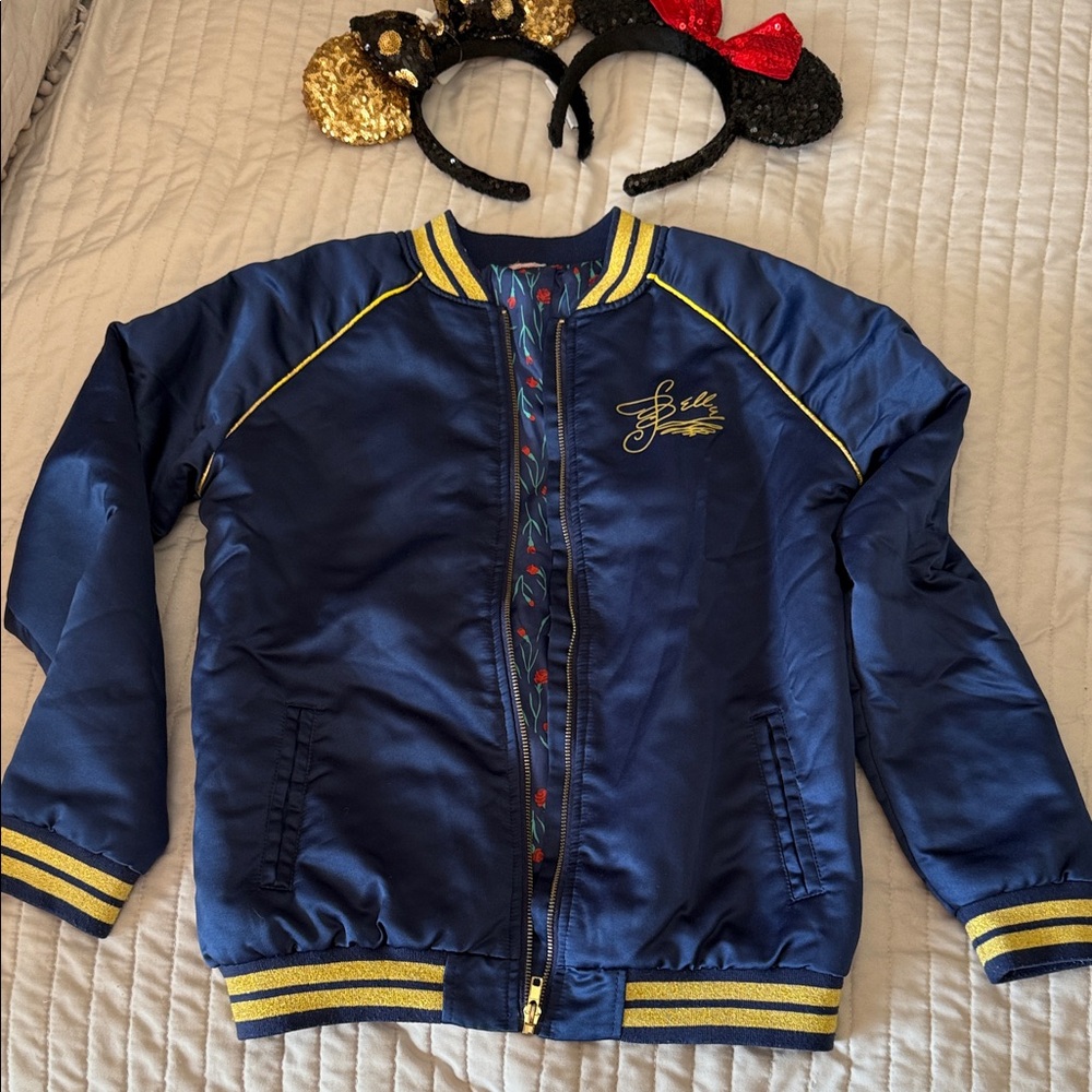 Disney Belle Blue and Gold Bomber Jacket small - Picture 2 of 13